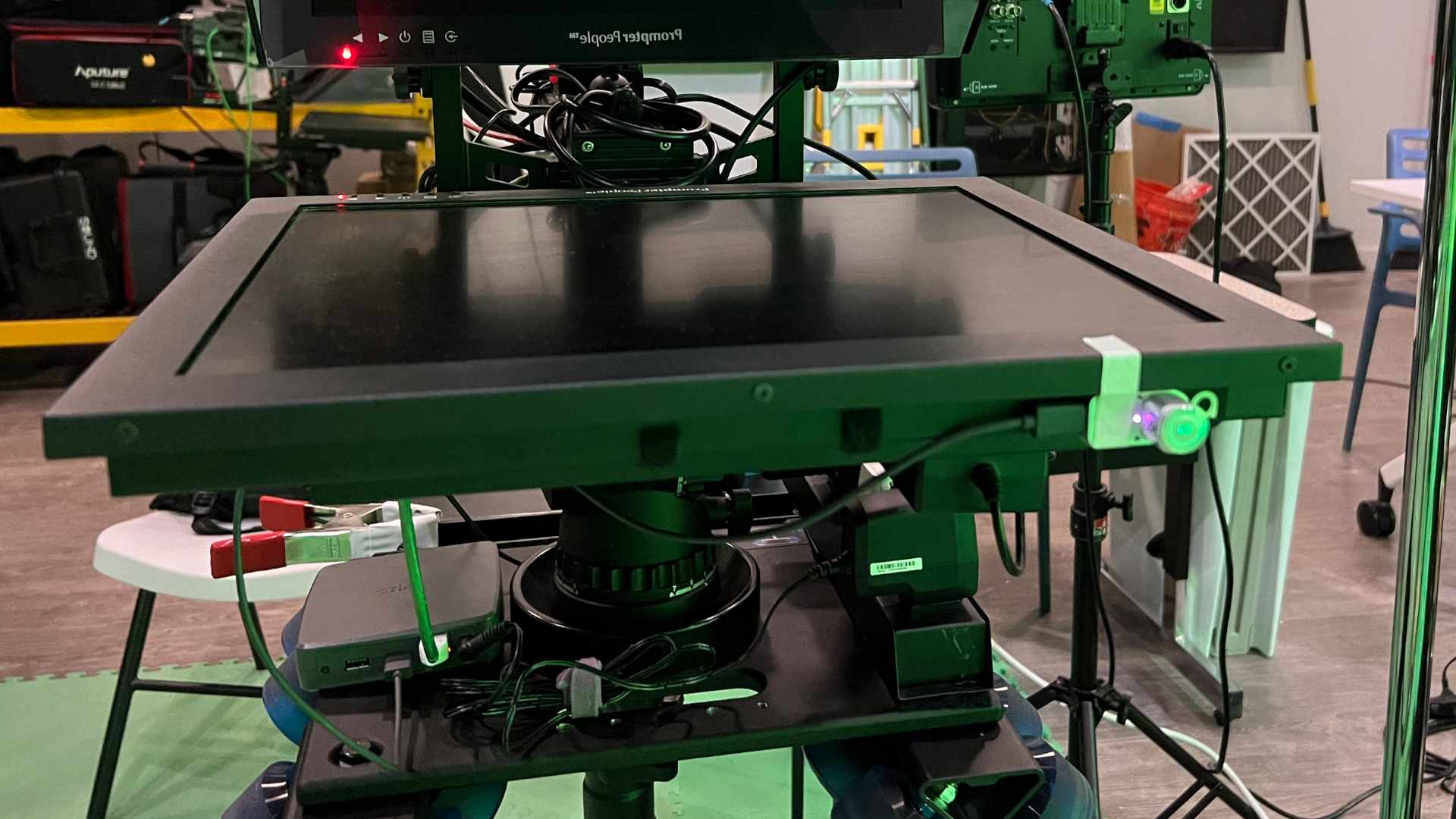 Picture of the Antilatency tracking device on the front of the camera